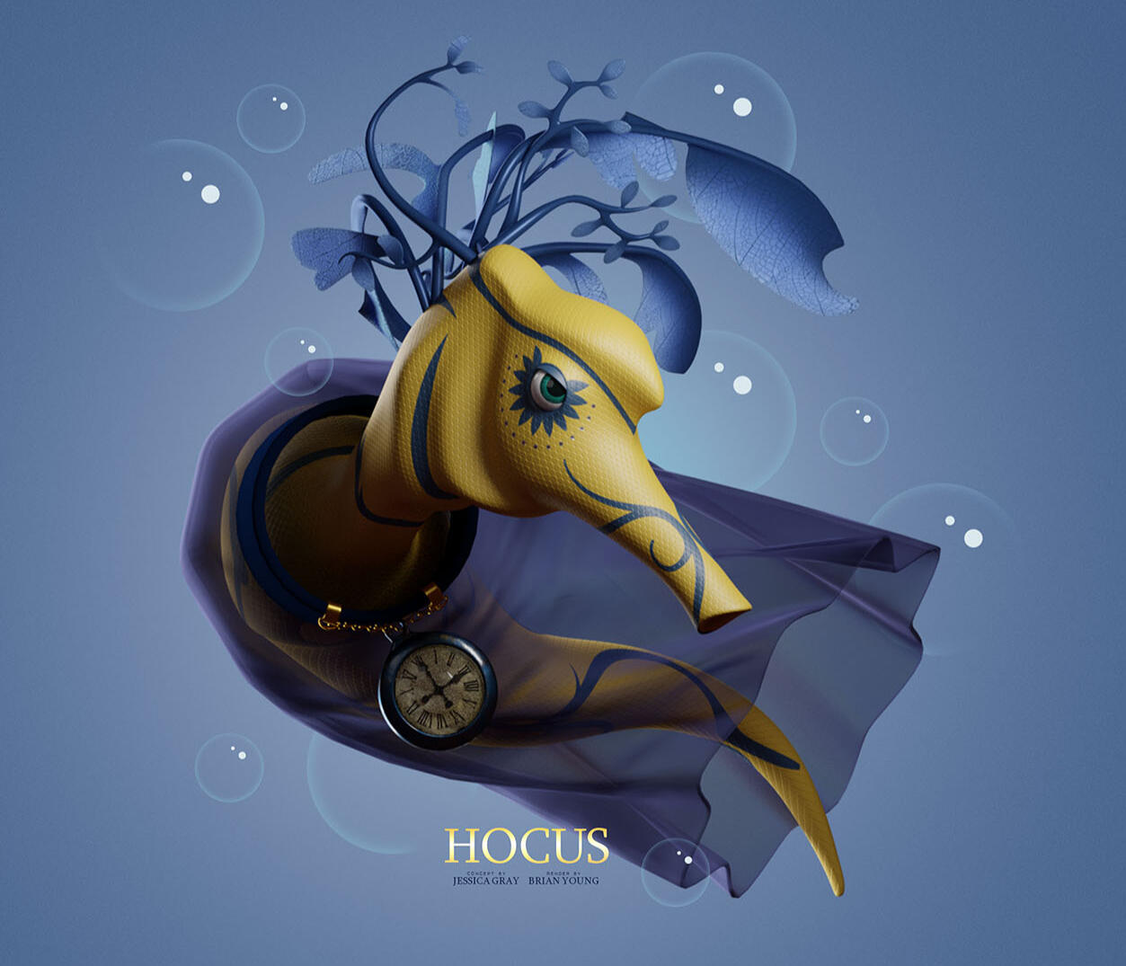 Hocus - character model and render. Concept by Jessica Gray.